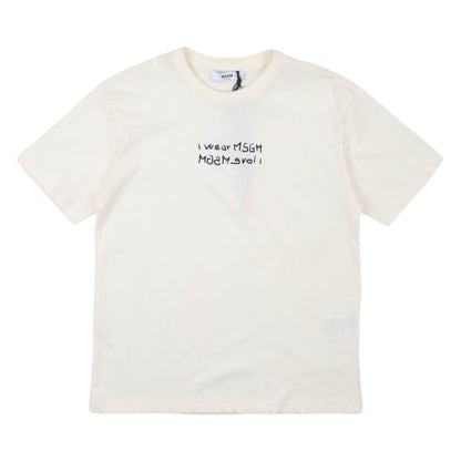 msgm - JERSEY T-SHIRT BOY CREAM/CREAM