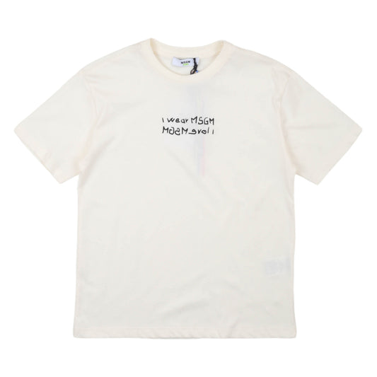 msgm - JERSEY T-SHIRT BOY CREMA/CREAM