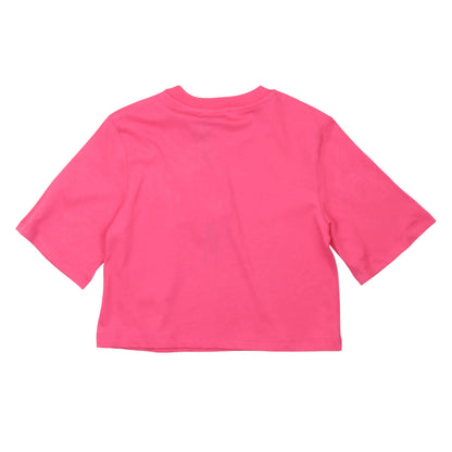 msgm - JERSEY CROPPED T-SHIRT GIRL FUCHSIA/FUCHS