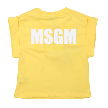 msgm - JERSEY T-SHIRT GIRL PRIMROSE YELLOW