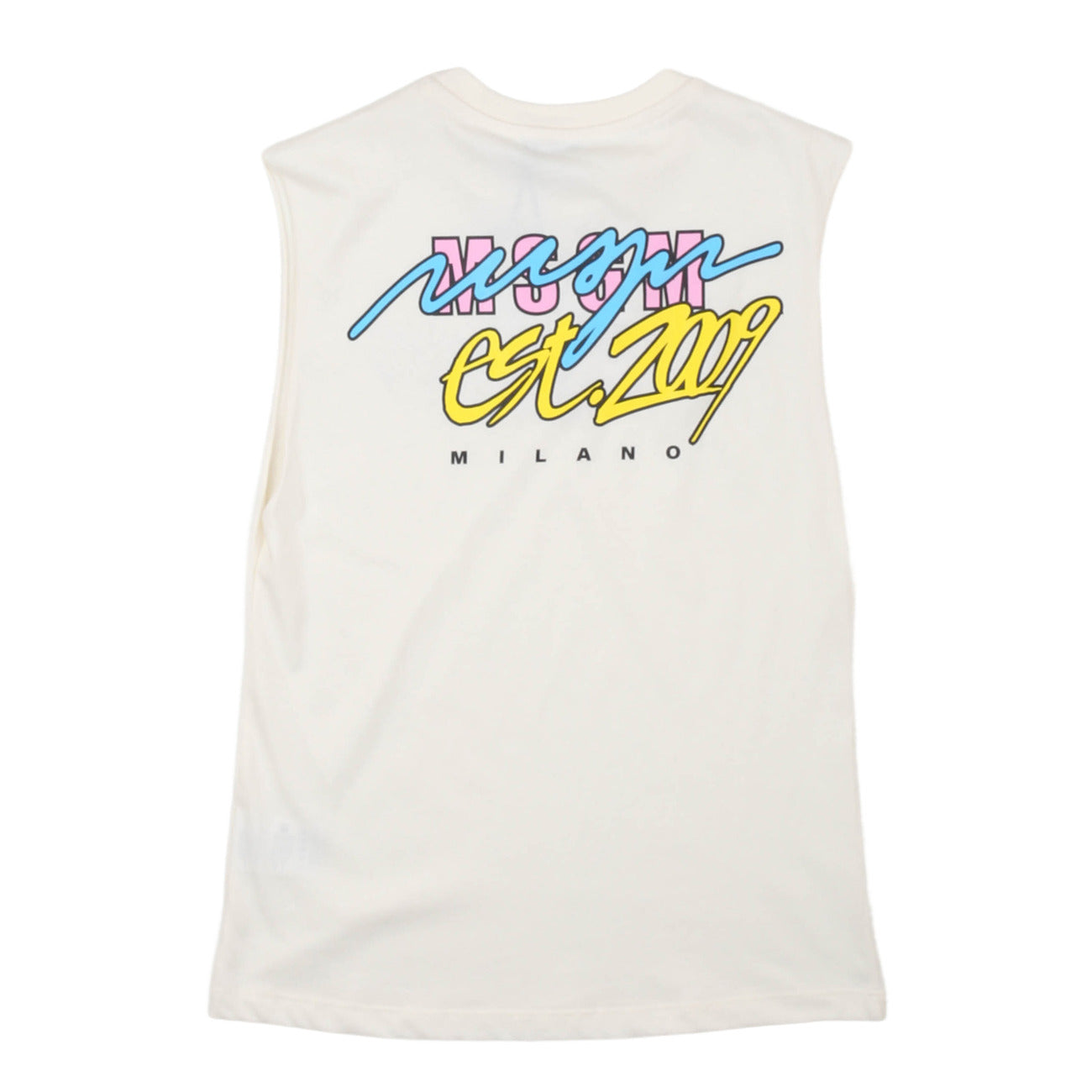 msgm - JERSEY SLEEVELESS UNISEX CREAM/CREAM
