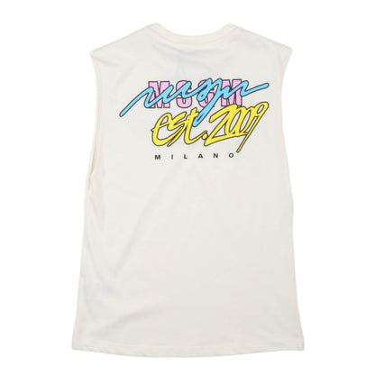 msgm - JERSEY SLEEVELESS UNISEX CREAM/CREAM