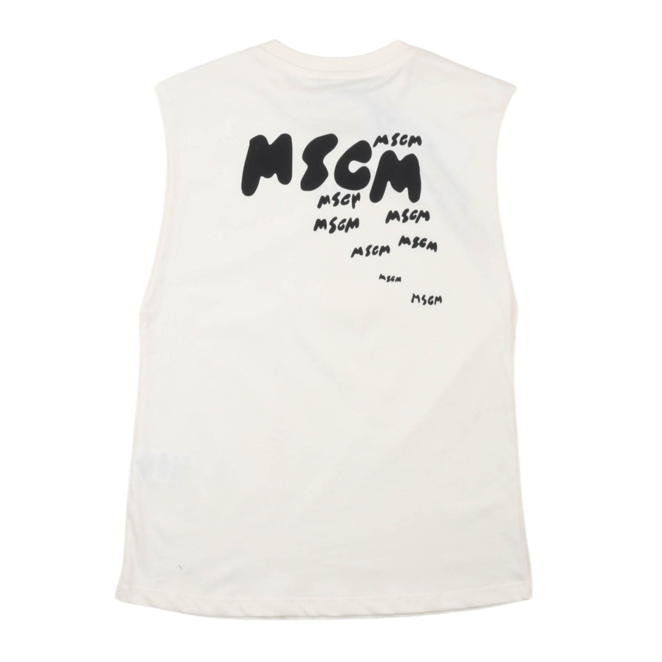 msgm - JERSEY SLEEVELESS BOY CREMA/CREAM