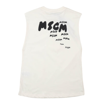 msgm - JERSEY SLEEVELESS BOY CREMA/CREAM