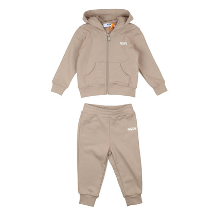 msgm - STRETCH FLEECE TRACKSUIT ZIP HOODIE  PAN