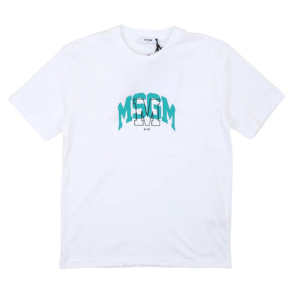 msgm - JERSEY T-SHIRT BOY BIANCO/WHITE
