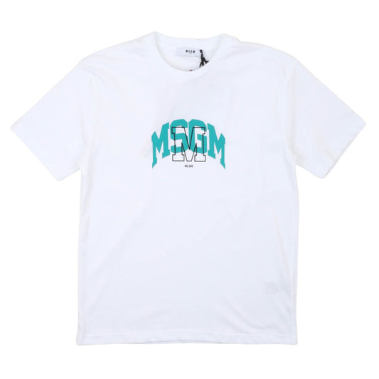 msgm - JERSEY T-SHIRT BOY BIANCO/WHITE