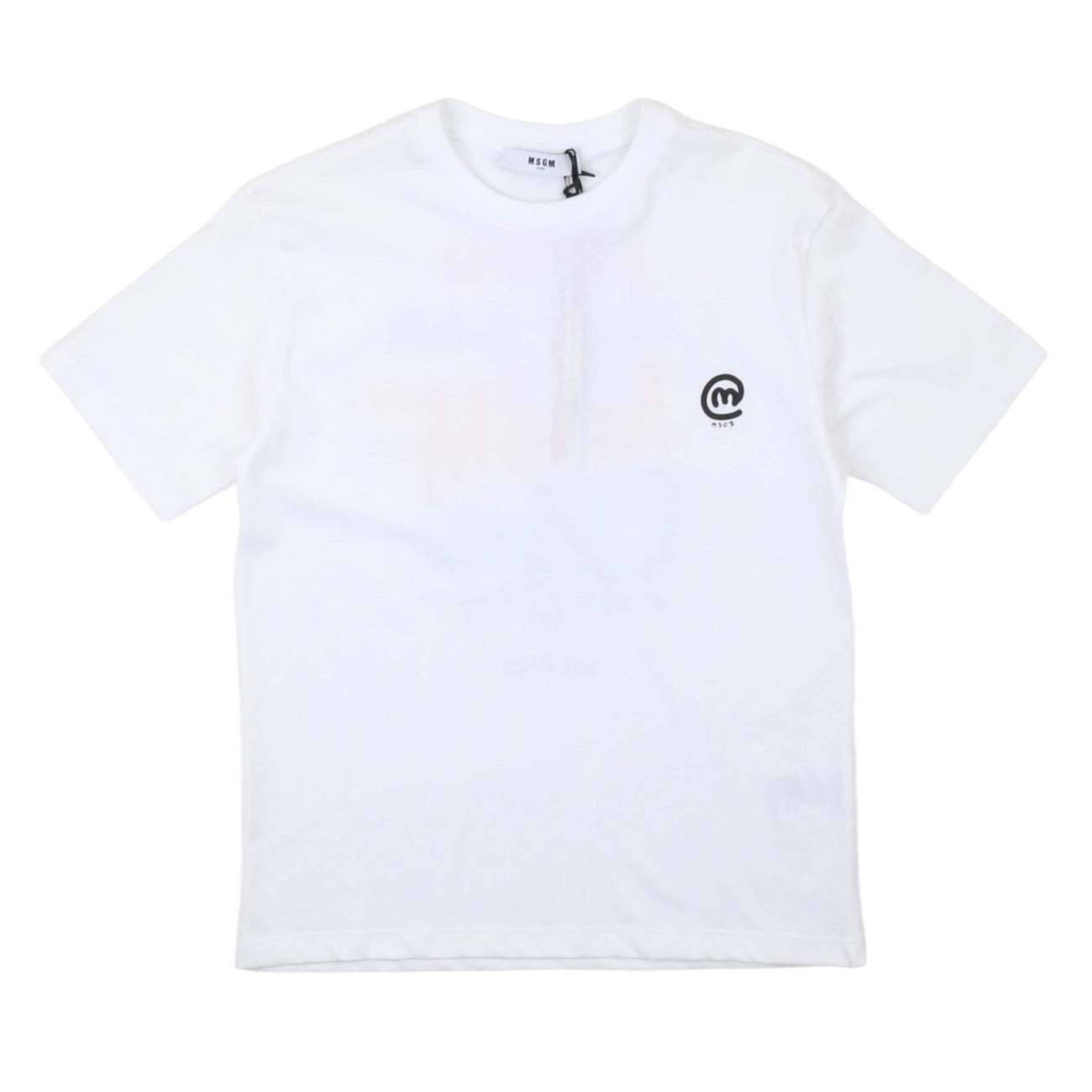 msgm - JERSEY T-SHIRT BOY WHITE/WHITE