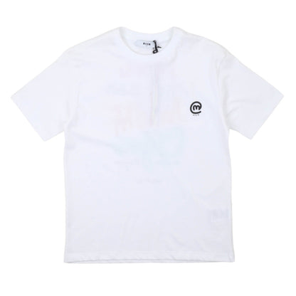 msgm - JERSEY T-SHIRT BOY WHITE/WHITE