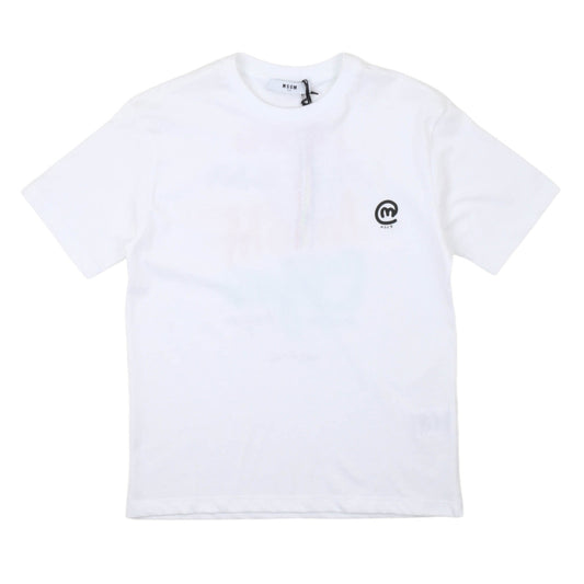msgm - JERSEY T-SHIRT BOY BIANCO/WHITE