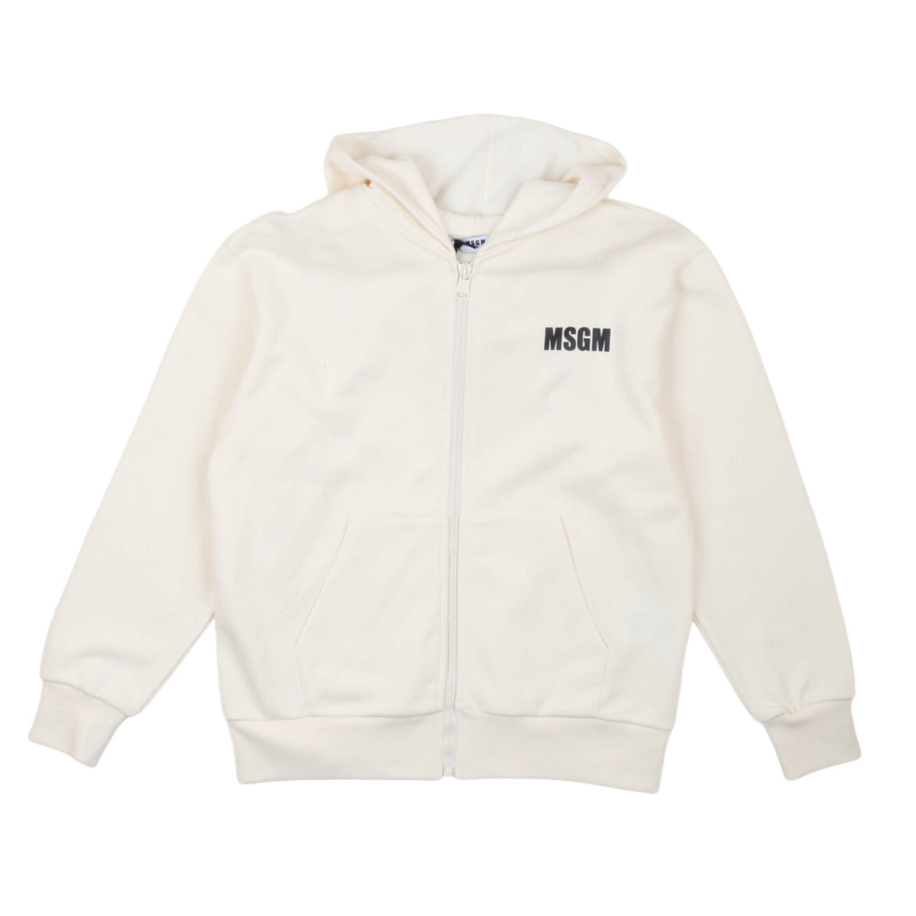 msgm - ZIP HOODIE UNISEX CREAM/CREAM