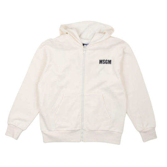 msgm - ZIP HOODIE UNISEX CREMA/CREAM