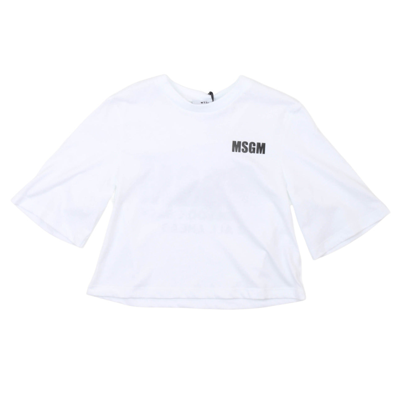 msgm - JERSEY CROPPED T-SHIRT GIRL BIANCO/WHITE