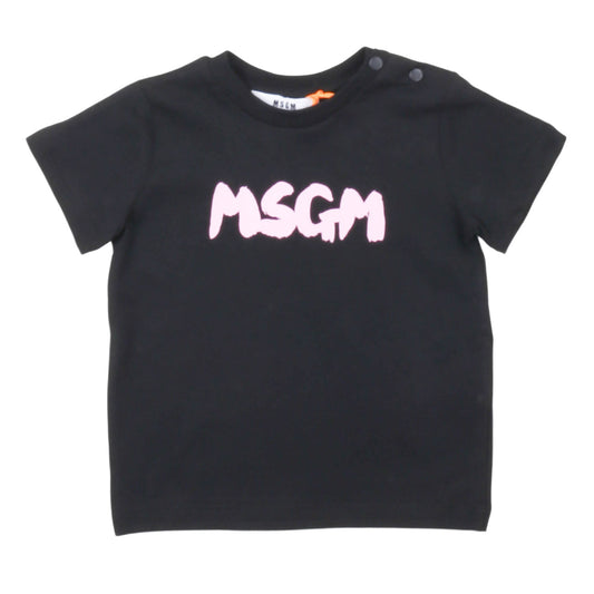 msgm - JERSEY T-SHIRT BABY UNISEX BLACK/BLACK