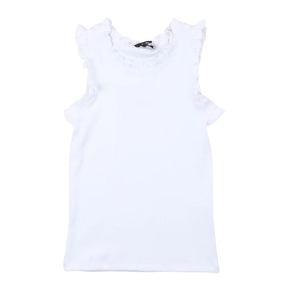 msgm - RIB TANK TOP GIRL BIANCO/WHITE