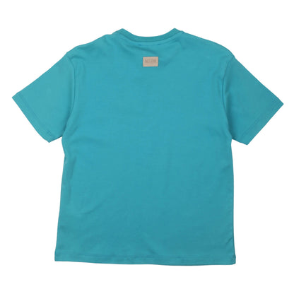 msgm - LIGHT INTERLOCK T-SHIRT BLUE BALTIC