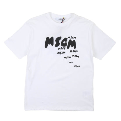 msgm - JERSEY T-SHIRT BOY BIANCO/WHITE