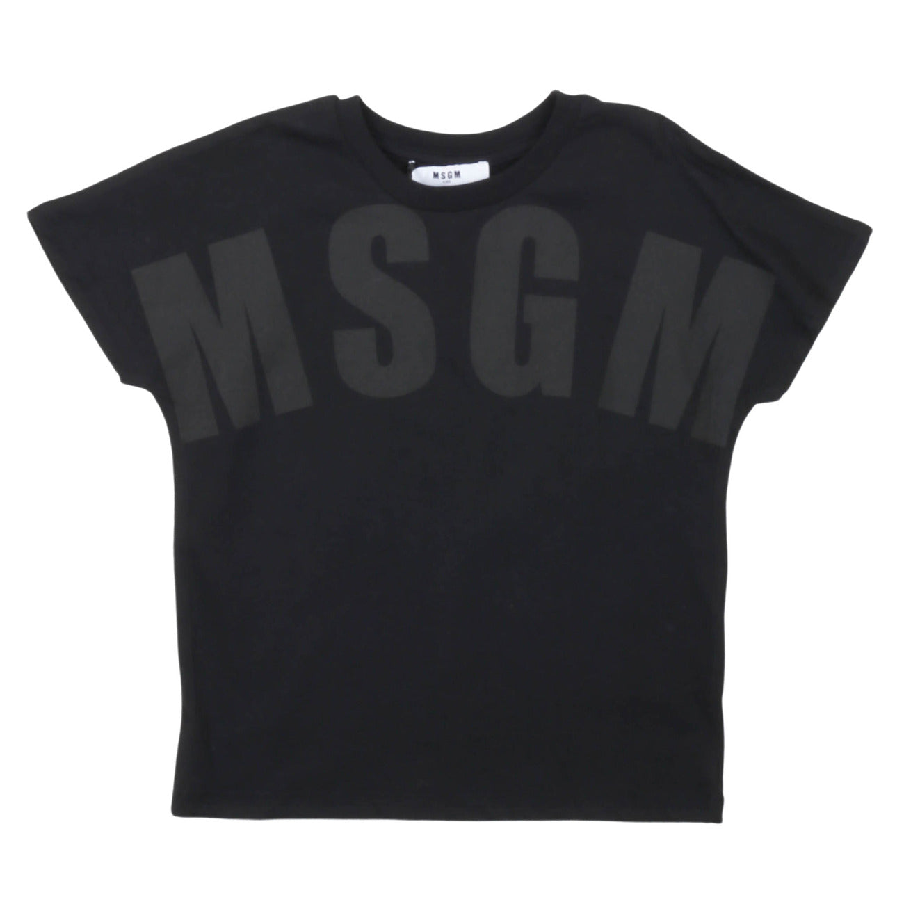 msgm - JERSEY T-SHIRT JUNIOR UNISEX BLACK/BLACK