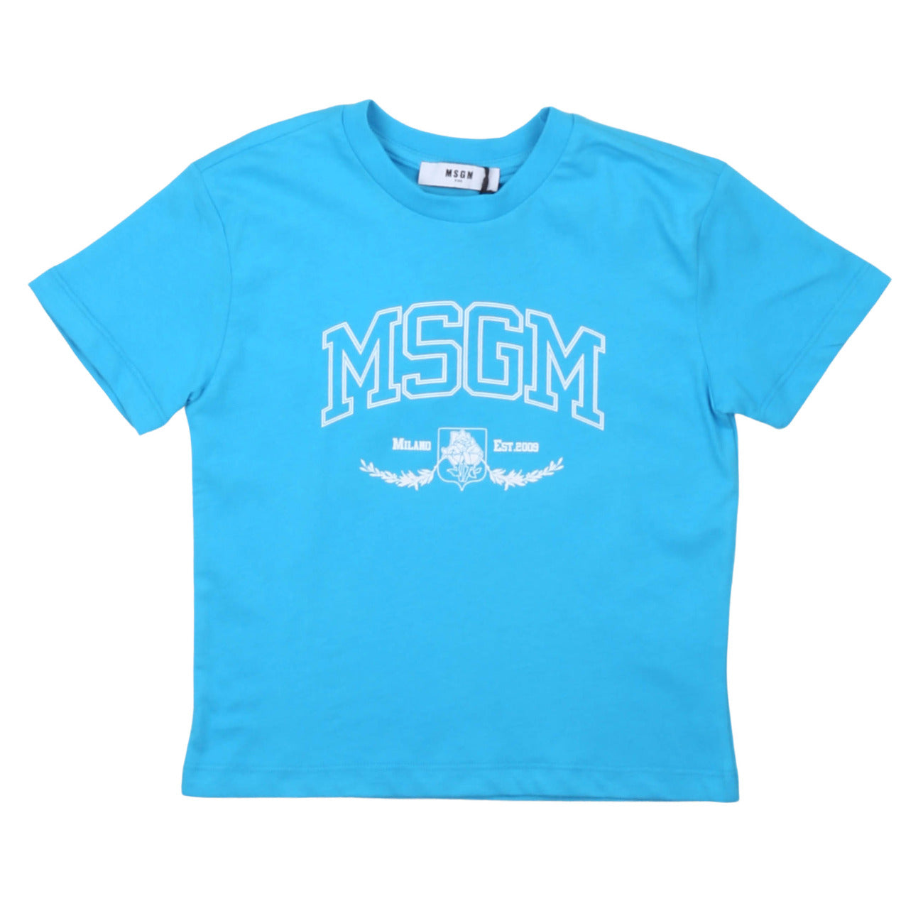 msgm - JERSEY T-SHIRT BOY TURCHESE