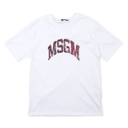msgm - JERSEY T-SHIRT GIRL WHITE/WHITE