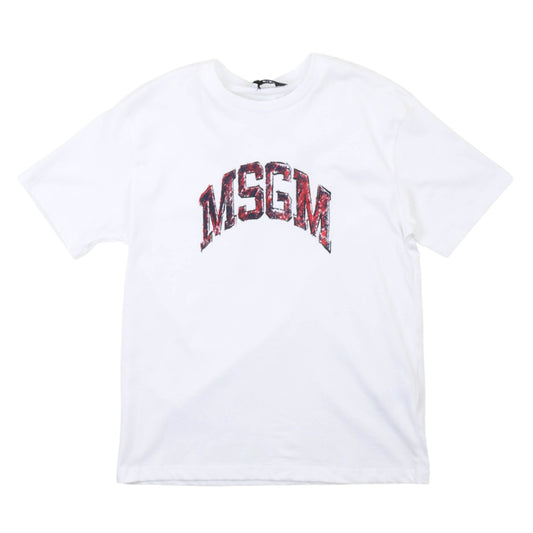 msgm - JERSEY T-SHIRT GIRL BIANCO/WHITE