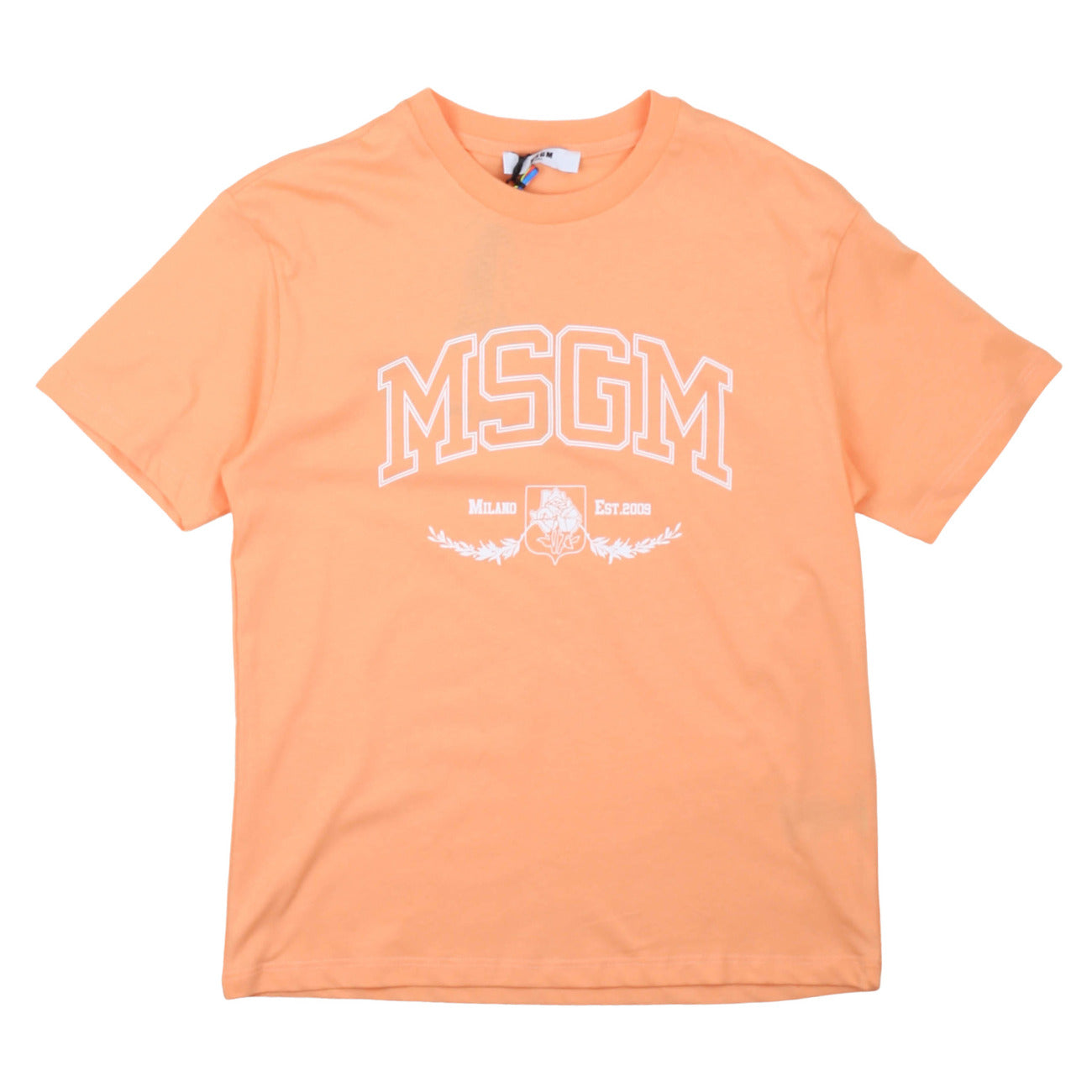 msgm - JERSEY T-SHIRT BOY PESCA/PEACH