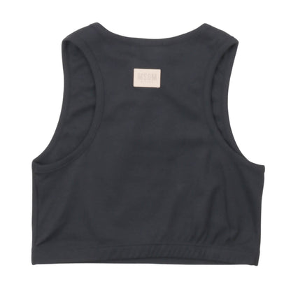 msgm - LIGHT INTERLOCK TANK TOP GIRL BLACK/BLACK