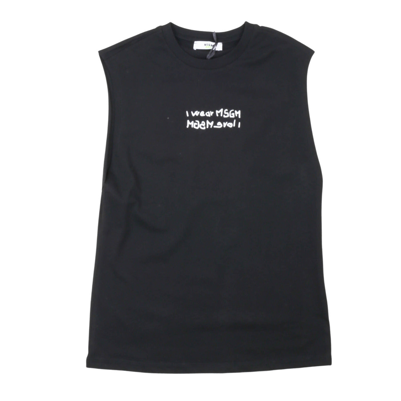 msgm - JERSEY SLEEVELESS BOY BLACK/BLACK
