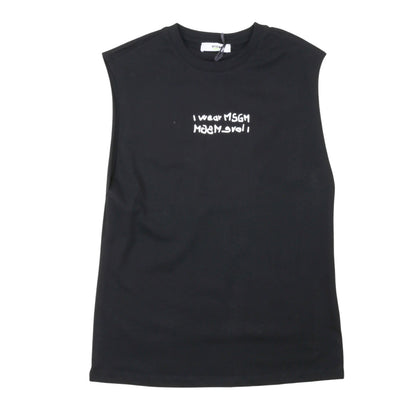 msgm - JERSEY SLEEVELESS BOY BLACK/BLACK