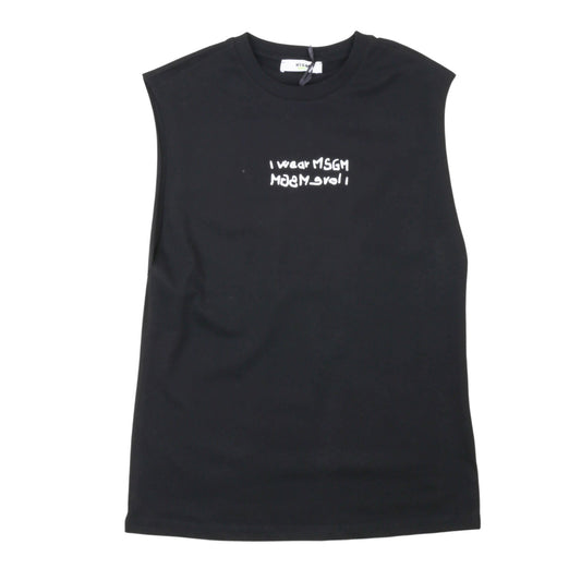 msgm - JERSEY SLEEVELESS BOY NERO/BLACK