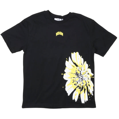 msgm - JERSEY T-SHIRT GIRL BLACK/BLACK