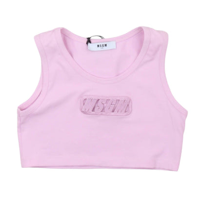 msgm - STRETCH JERSEY TOP GIRL PINK LILAC
