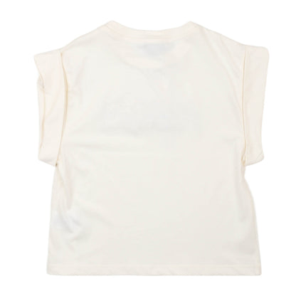 msgm - JERSEY T-SHIRT GIRL CREAM/CREAM