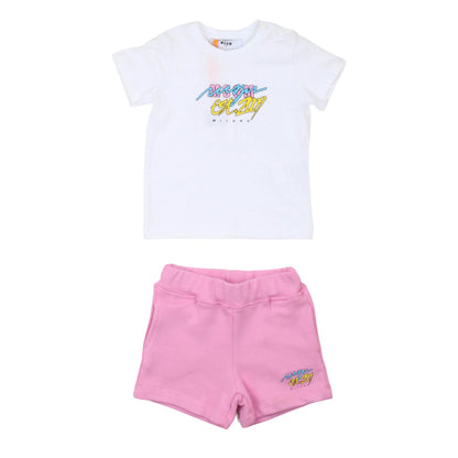 msgm - SET JERSEY T-SHIRT STRETCH FLEECE SHORT