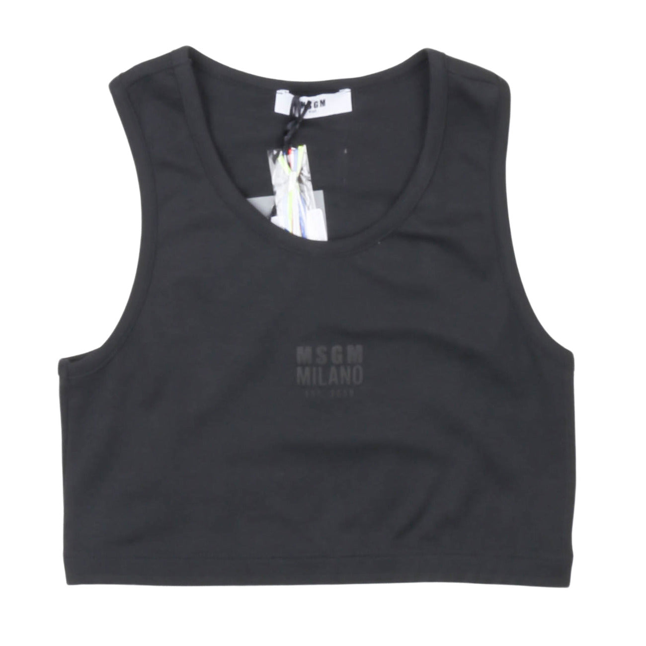 msgm - LIGHT INTERLOCK TANK TOP GIRL BLACK/BLACK