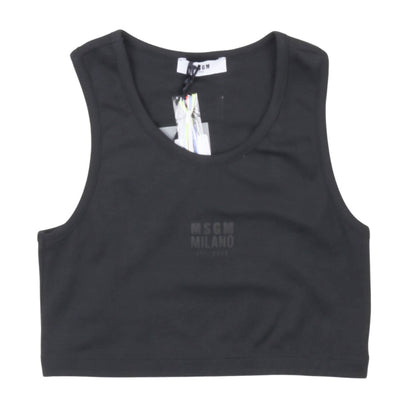 msgm - LIGHT INTERLOCK TANK TOP GIRL BLACK/BLACK