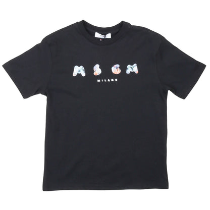 msgm - JERSEY T-SHIRT BOY BLACK/BLACK
