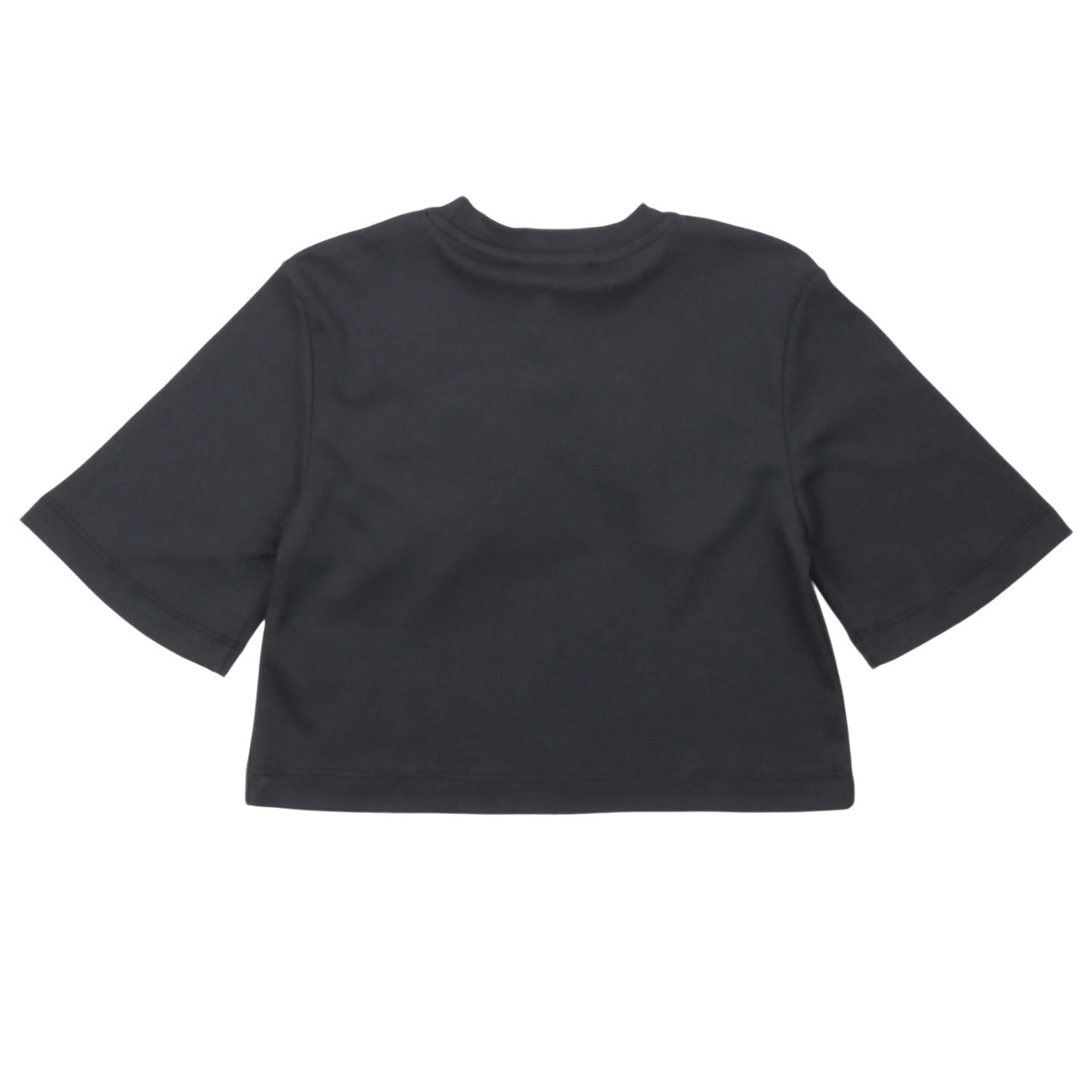 msgm - LIGHT INTERLOCK CROPPED T-SHIRT GIRL BLACK