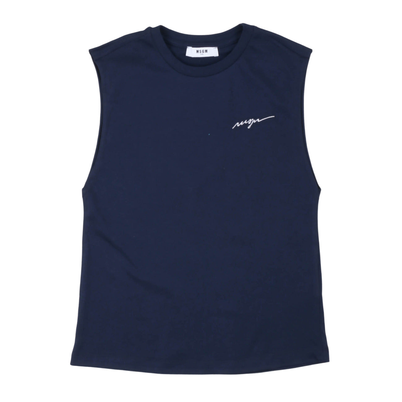 msgm - JERSEY SLEEVELESS UNISEX BLU/BLUE