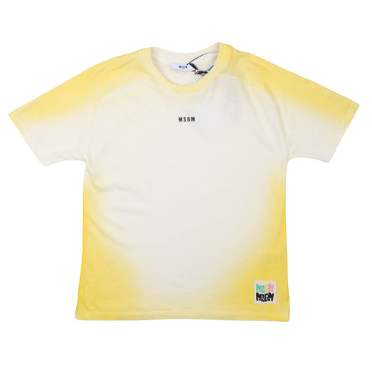 msgm - JERSEY AIRBRUSHED T-SHIRT GIRL PRIMROSE