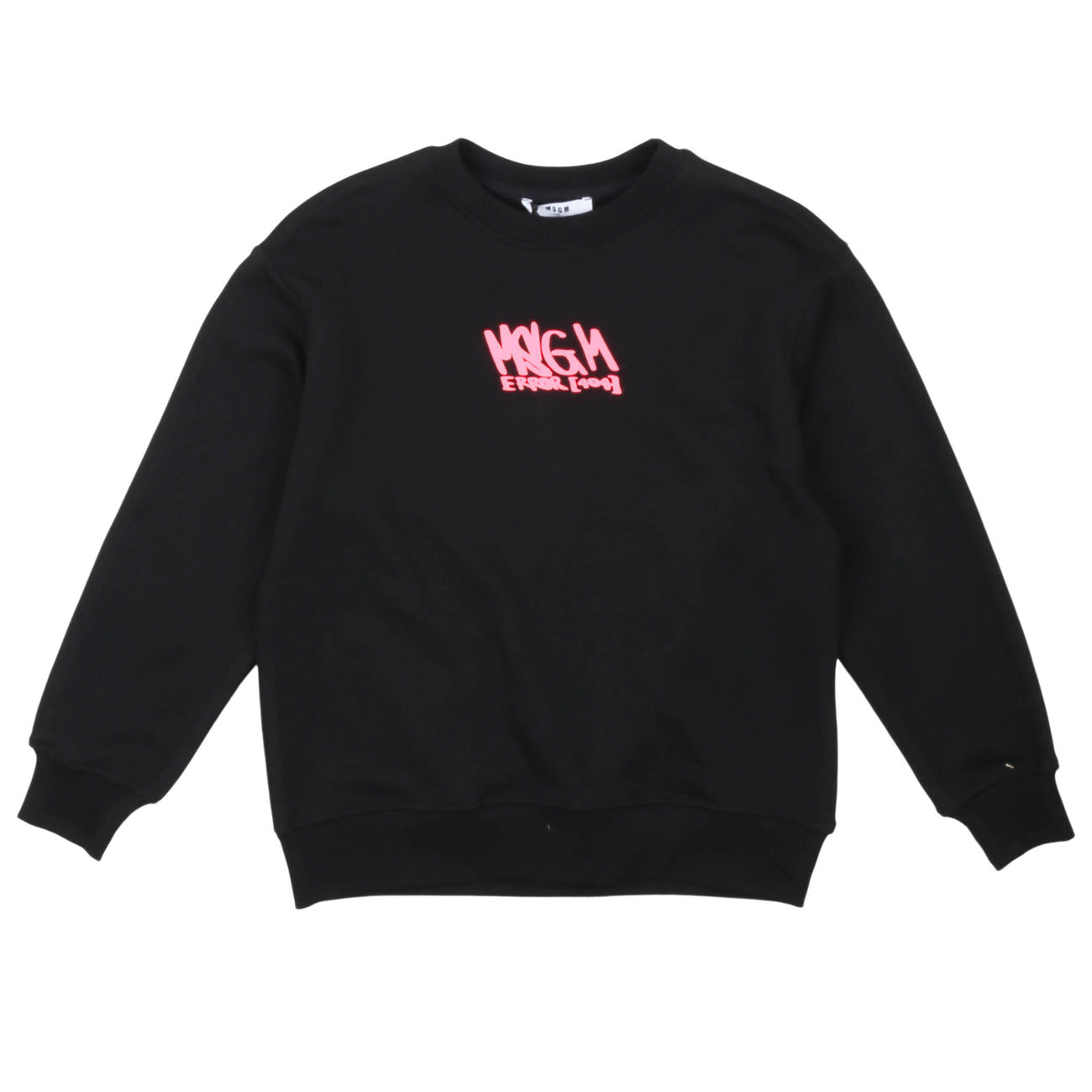 msgm - UNISEX SWEATSHIRT BLACK-FLUO FUCHSIA