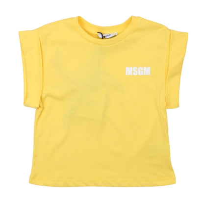 msgm - JERSEY T-SHIRT GIRL PRIMROSE YELLOW