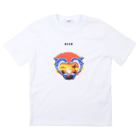msgm - JERSEY T-SHIRT GIRL BIANCO/WHITE