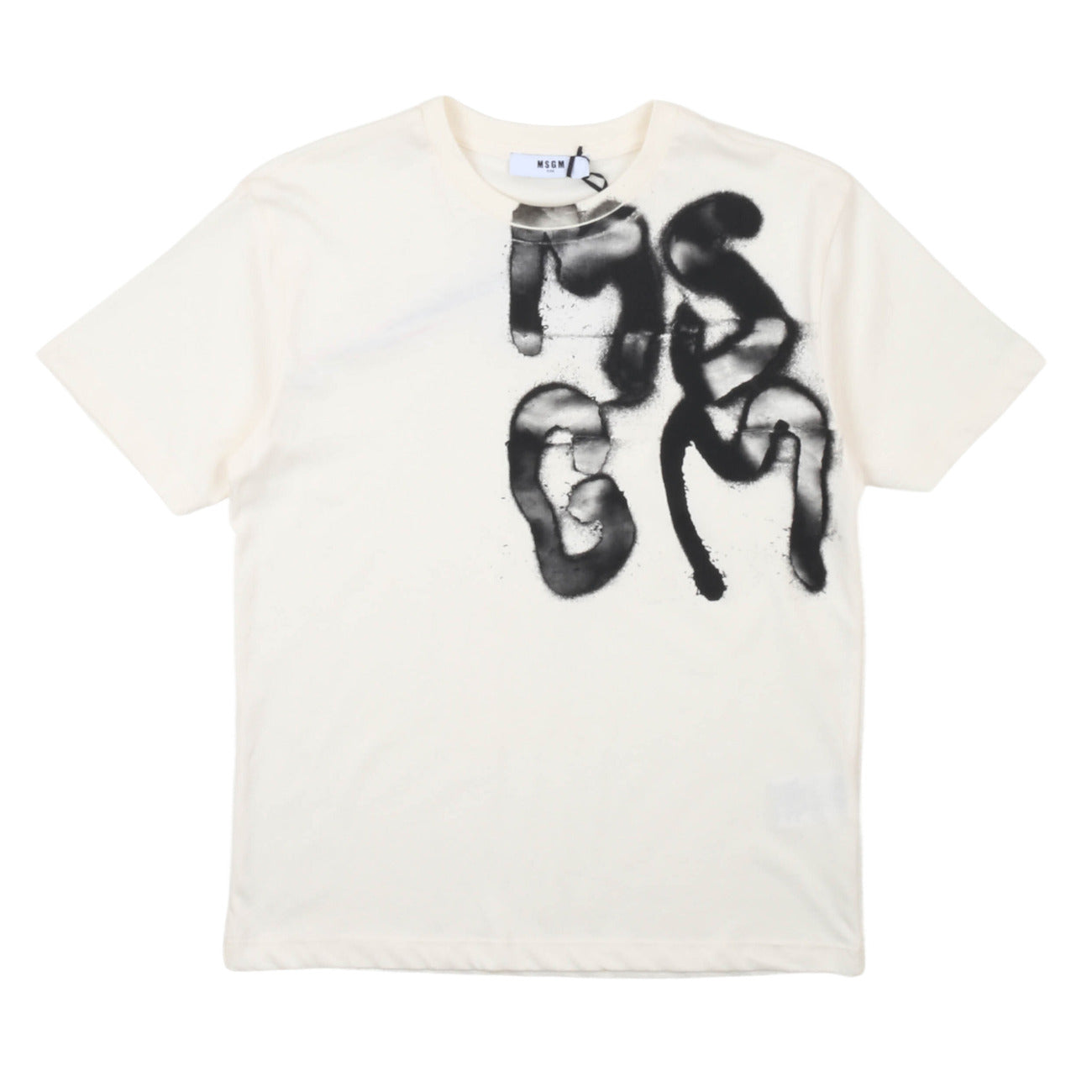 msgm - JERSEY T-SHIRT BOY CREAM/CREAM