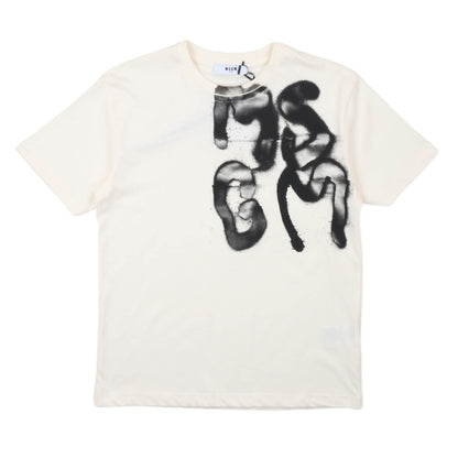 msgm - JERSEY T-SHIRT BOY CREAM/CREAM