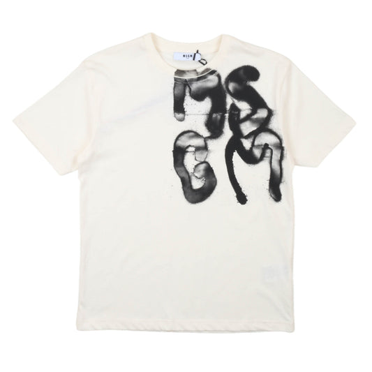 msgm - JERSEY T-SHIRT BOY CREMA/CREAM