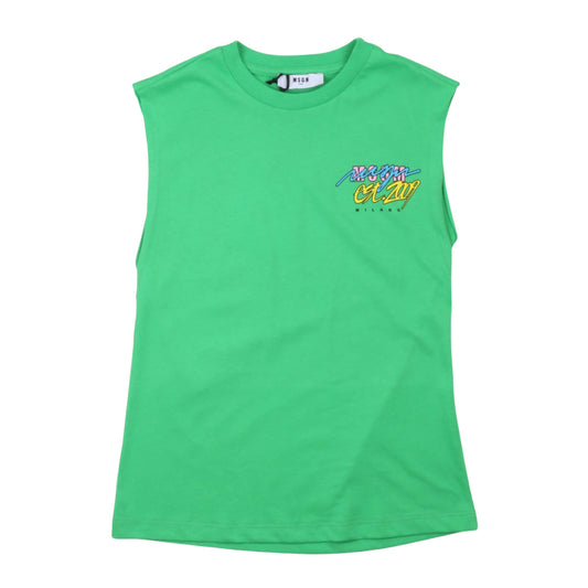 msgm - JERSEY SLEEVELESS UNISEX IRISH GREEN