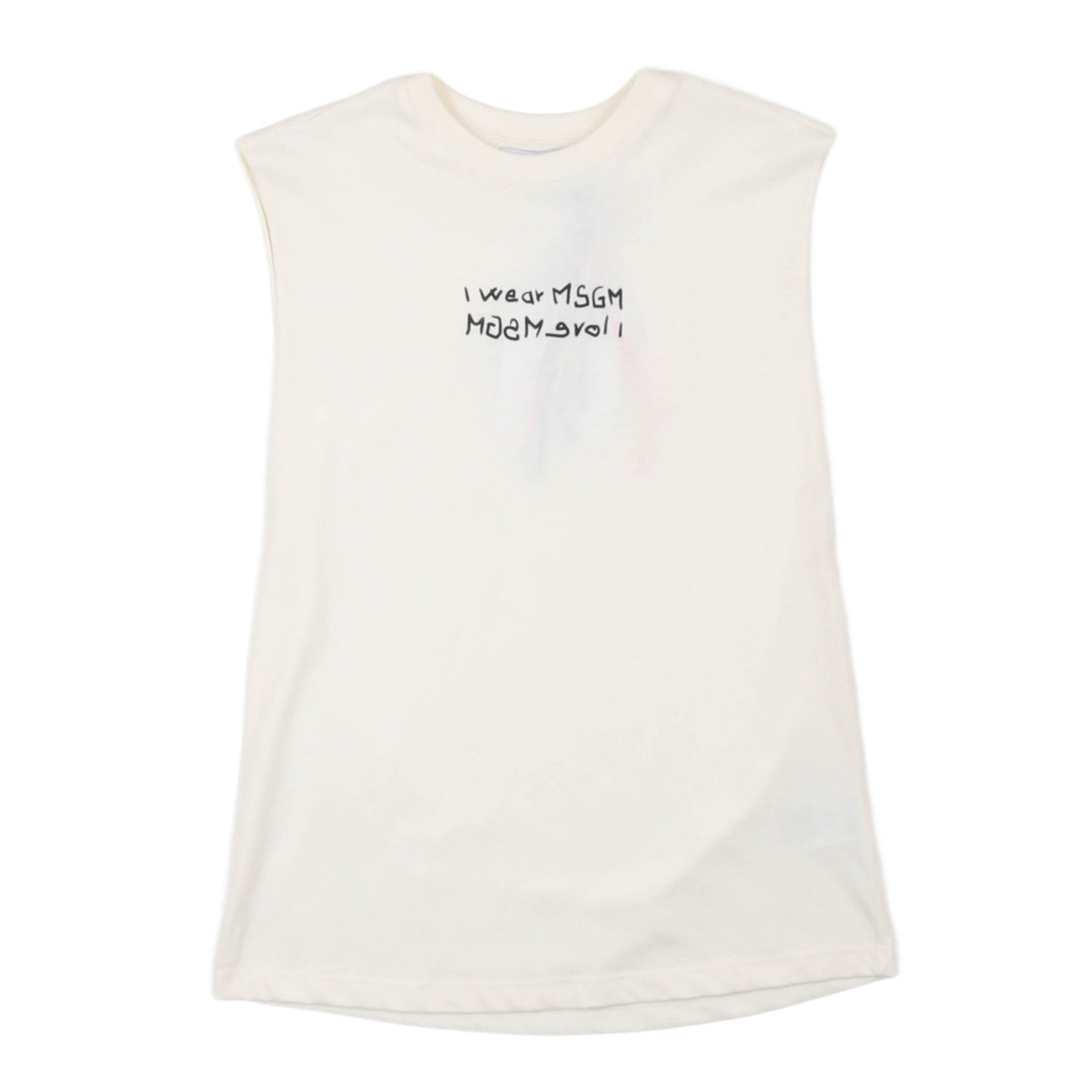 msgm - JERSEY SLEEVELESS BOY CREMA/CREAM