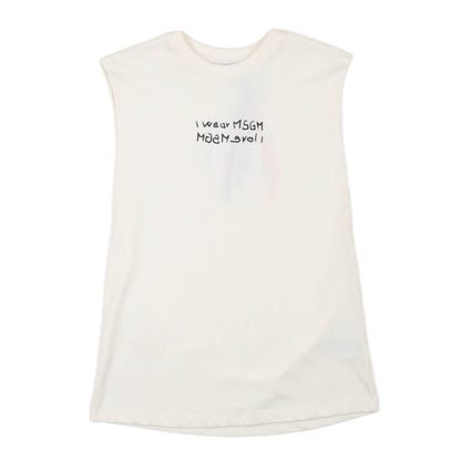 msgm - JERSEY SLEEVELESS BOY CREMA/CREAM