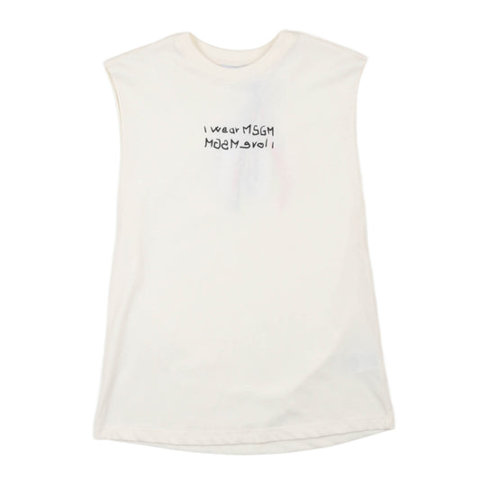msgm - JERSEY SLEEVELESS BOY CREMA/CREAM